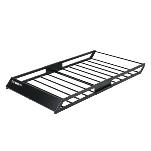 TOOENJOY 59 x 35.4 x 4.7 Inch Roof Cargo Basket Carrier, Car Top Luggage Holder for Car, SUV and...