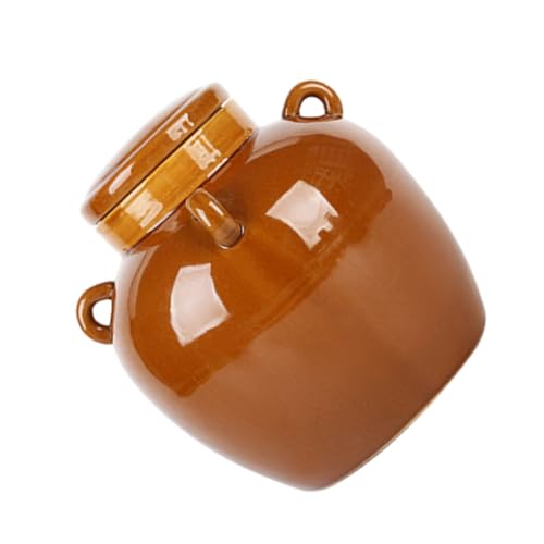 MAGICLULU 1 tarro de conservación de alimentos, tarro de cerámica con tapa, tarros de huevos con tapas a prueba de vinagre, olla de cocina, tarro pequeño de alimentos, tarro de almacenamiento de