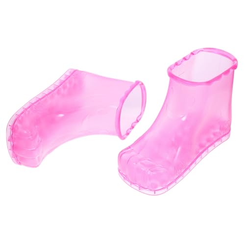 Zapatos de baño para pies PVC rojo rosado pequeño miniatura 1