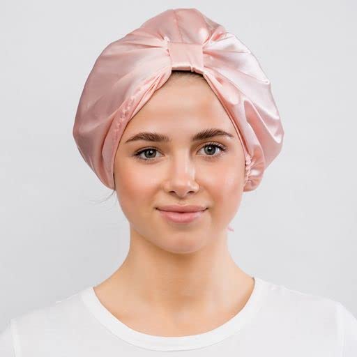 Glov Satin Bonnet Satin Skull Cap for Sleeping Anti-frizz Hair Protection Luxurious Silk Sleep Cap for Curly Hair Tangle-free Comfort One Size Fits All Pink - Image 3