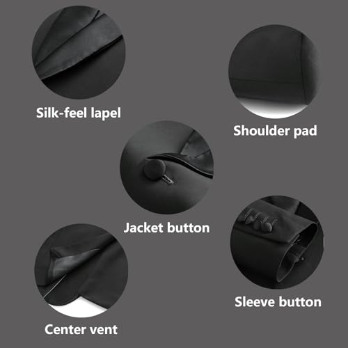 Rogers & Morris Tuxedo Suits for Men Solid 4 Piece Regular Fit Formal Set3