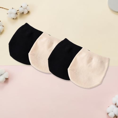 4 Pairs Toe Topper Socks No Show Liner Half Socks for Women Mule Invisible Seamless Grip Non Slip Hidden Toe Covers2