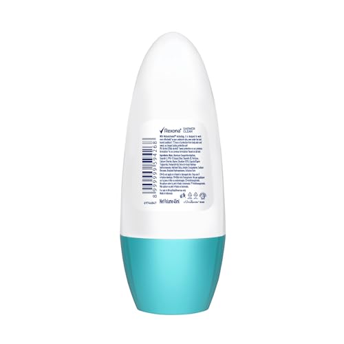 Image of Rexona Women Shower Clean Roll-On Motion Activated Deodorant | 72-Hour Freshness | MotionSense Technology | Alcohol-Free & Gentle on Skin | 45 ML