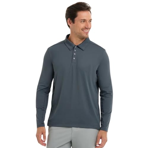 Men's UPF 50+ Sun Protection Collared Long Sleeve Active Top