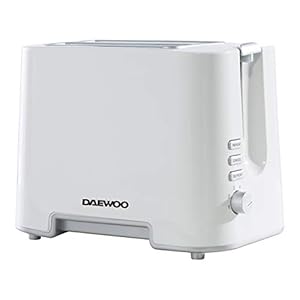 Daewoo 2 Slice Toaster – White, Compact, Variable Browning Control, Defrost, Reheat, Cancel Functions, Removable Crumb Tray, Ideal for Home, Student, Office Kitchens