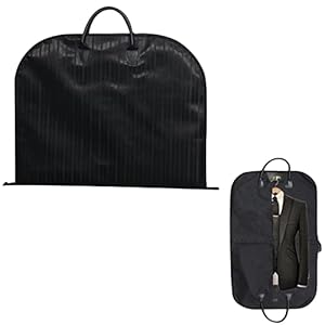 Fiacvrs Sac de transport pour costumes, sacs de voyage, sacs à vêtements en tissu Oxford pour homme, housse de vêtements pliable avec poignées, sac de rangement pour hommes et femmes (noir)