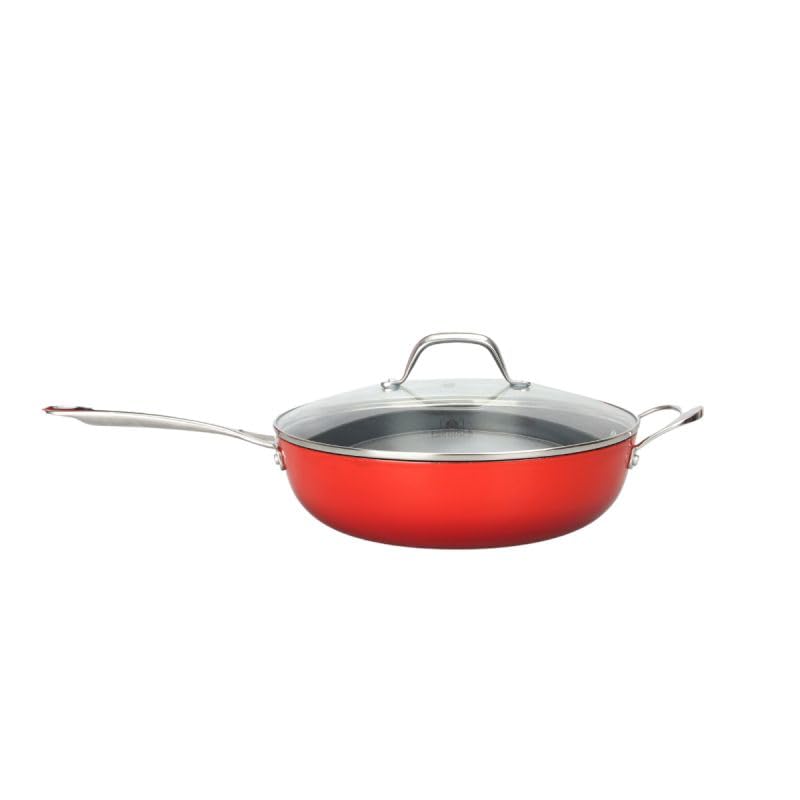 Laguiole Cuisson Red AirIron, sauteuse 28 cm, revêtement céramique, induction