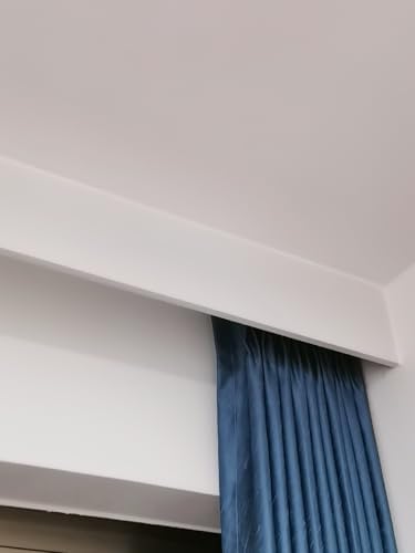 Aluminum Curtain Track Valance Panel, White Ceiling Mount Cornice Boards for Blackout Curtains, 14.5cm Height, 2.4m (7.9ft) Length, Decorative Valance Frame