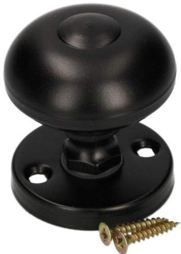KOTARBAU® Door Knob Diameter 55 mm Metal Door Knob Rotating Ball Knob Round Door Handle Door Printer Door Handle Rosette Fixed Powder Coated (Black) - Image 2