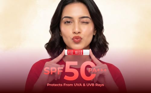 Image of DOSCH Tinted Lip Balm SPF 50 PA+++ - Scarlet | 2% Peptides, 2% Ceramides & 10% Natural Squalane | With Vitamin E | Brightening Lip Balm for Dark, Pigmented & Chapped Lips | 5 g | 24H Moisturization & Hydration | Kojic Acid & Licorice | For Women