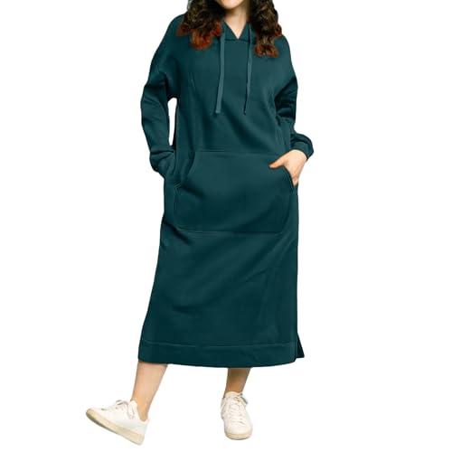 Robe à capuche pour femme frileuse en tricot long contre le froid
