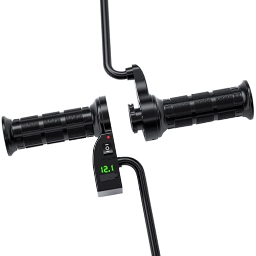 NUOBESTY Empuñadura Calefactable Eléctrica para Motocicleta 12v Control de Temperatura Ajustable Puerto de Carga USB Diseño Antideslizante y Protección contra Vibraciones Adecuado para