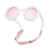 COCOSAND Flower Polarized Baby Sunglasses with Strap UV400 for Infant Toddler Girl Age 3-24 Months