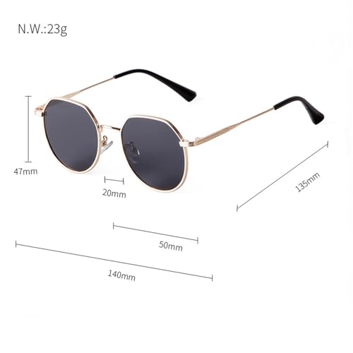 Metal Brown Sunglasses Men Women Vintage Gradient Lens Round Sun Glasses Male Female Shades,A81293