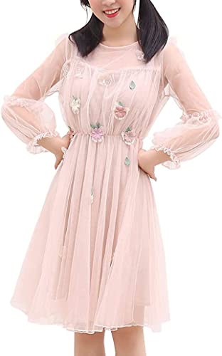 Robe Lolita japonaise sexy rose pour conventions et soirées à thème | Ensemble 2 pièces S