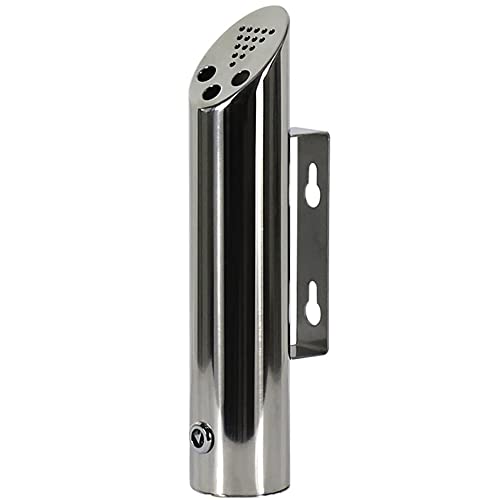 Stainless Steel Wall Mounted Trash Can - Outdoor Waste Receptacle for Commercial Use, Ideal for Shopping Malls & Offices, Durable Cylinder Design for Easy Disposal