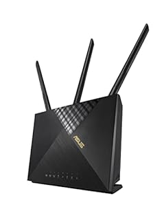 ASUS 4G-AX56 LTE WLAN-Router (WiFi-6 AX1800, SIM Slot, LTE Cat. 6 bis zu 300 Mbits, Gigabit LAN, AiProtection)