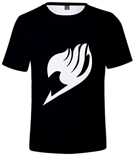 YIMIAO Unisexe Fairy Tail T-Shirt Impression Rôle 3D imprimé à Manches Courtes Été Homme Femme Japonais Animé Natsu Tshirt(L)