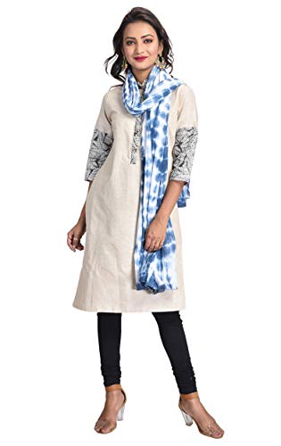 Image of Women's Pure Cotton Traditional Authentic Shibori Tie Dye Dupatta Chunni