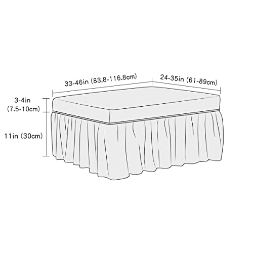 Vienlove 3D Bubble Lattice Rectangle Ottoman Slipcover Polyester Footstool Protector Covers With Skirt Stretch Stool Covers For Living Room And Bedroom #TOP5