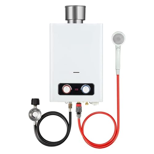 Termo Electrico, Calentador De Agua Portátil Sin Tanque, Calentador De Agua Caliente De Propano For Exteriores 1,58 Con Tapa De Lluvia S/S,Para cocina, baño, lavado.