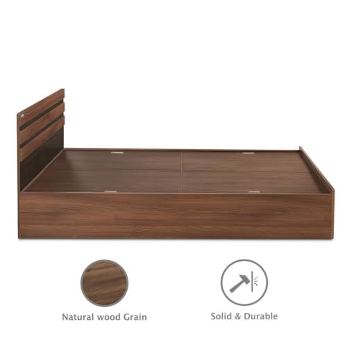 Image of DELITE KOM Cocoa Engineered Wood Queen Box Bed (Finish Color Acacia Dark Delivery Condition Knockdown)