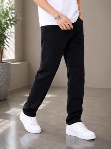 Image of Men's Comfortable Casual Denim Jeans | Men's Solid Straight Fit Jeans | Mid Rise Denim Pants | Regular Fit Stretchable Jeans