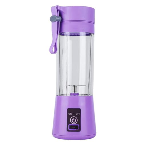 PHILAIDE Portable Blender Smoothie Maker, Personal Size Fresh Juice Shaker Bottle, Mini Blender 300ML Rechargeable USB Multifunction Juicer Cup with Lid For Travel Kitchen Camping Gym Office, Purple