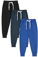 Ruisita 3er Pack Jogginghosen für Jungen Baumwoll-Jogger mit Kordel & Taschen Kinder Sportbekleidung (2-7 Jahre)