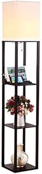 Brightech Maxwell Charger - Modern Shelf Floor Lamp with USB Charging Ports & Electric Outlet - Corner Display Floor Lamps wi