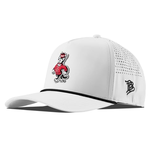 Branded Bills Officially Licensed x North Carolina State Wolfpack White Black Rope 5-Panel Tuffy The Wolf PVC