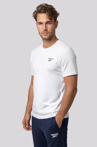 Image of Reebok Men's 100% Cotton Casual T-Shirt - Pure Cotton Soft Breathable Regular Fit Half Sleeve Tee for Men | Round Neck Tshirt for Men Cotton Tshirt