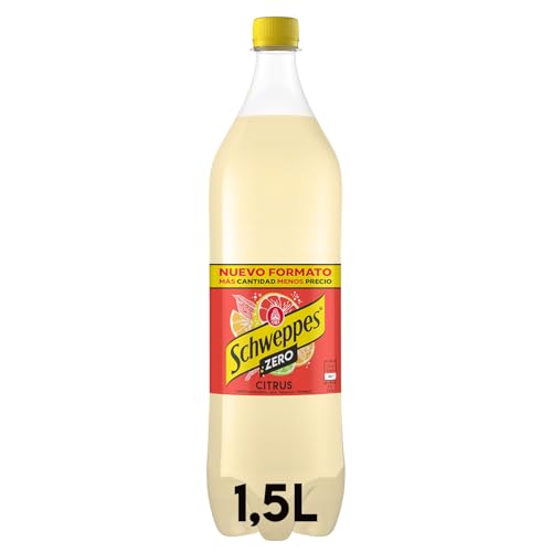 Schweppes Citrus Zero, Refresco sin Azúcar ni Calorías - Botella PET 1,5 L