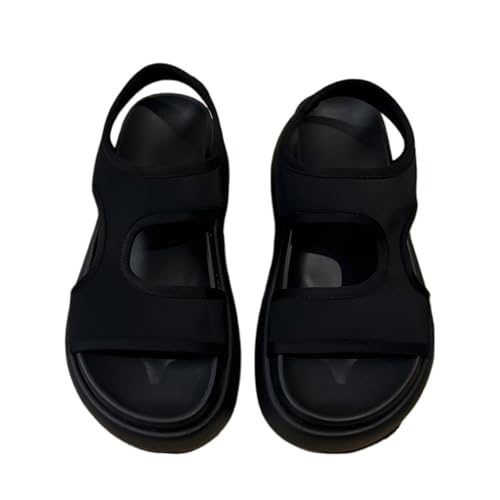 Womens Sandals Simple cloth hollow Roman shoes for women with side hollow thick sole heightening casual sports beach sandals2