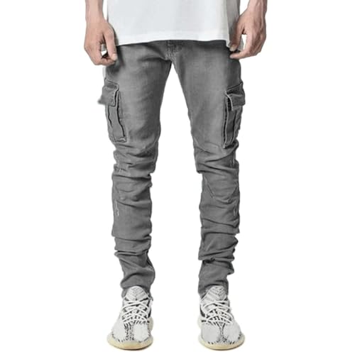 Jeans for Men Slim Fit Mens Skinny Jean Trendy Distressed Straight Leg Stretchy Cargo Denim Jeans2