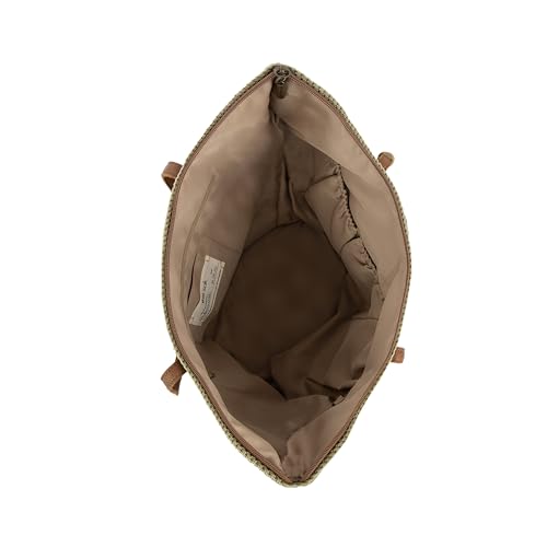 Image of The Sak Faye Tote Bag - Hand Crochet Women's Purse For Everyday & Travel - Handbag With Zipper Pocket & Shoulder Straps