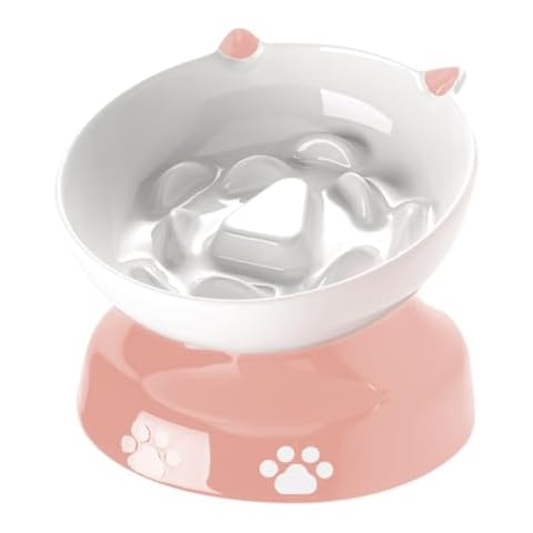 Y YHY Ceramic Cat Slow Feeder Bowl Cover