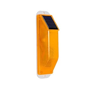 Solar Warning Light Sensitive Strobe Flash Warning LED Caution Lamp Flashing Barricade Safety Sign Road Construction Signs Flash Traffic Lights Flicker Beacon Lamps (Yellow)