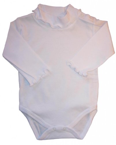 Kissy Kissy Baby Basic Long Sleeve Collared Bodysuit with Lettuce Turtleneck