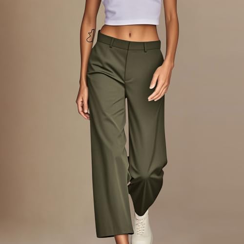 Dress Pants Women High Waisted Casual Business Office Pants Slacks Wide Leg Dressy Work Trousers with Pockets3