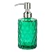 Easy-Tang Soap Dispenser for Kitchen, Bathroom - Refillable Wash Hand Liquid Clear Glass Bottle, Colored Jar with Stainless Steel Pump, Ideal for Dish Detergent, Essential Oil, Shampoo Lotion (Green)