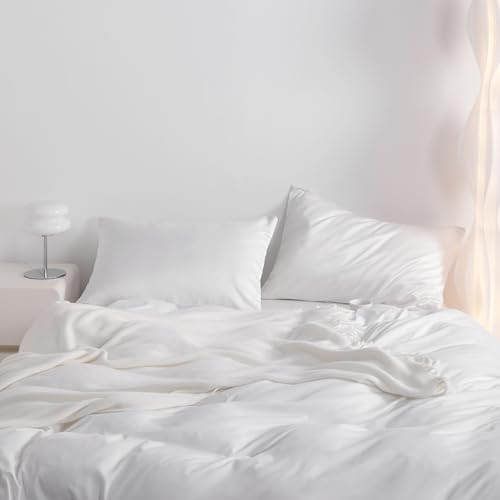 NTBAY 2 Pack Zippered Satin Pillow Cases for Hair and Skin Luxury King Hidden Zipper Pillowcases Set of 2, 50x90 cm, White - Image 4