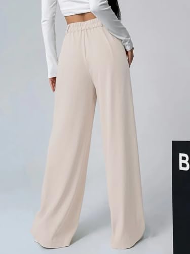 Image of GRECIILOOKS Trousers for Woman | Womens High Rise High Waist Flared Korean Style | Formal Pant for Women Office Wear| Track Pants for Womans Elegant for College & Events (Available in Plus Size)