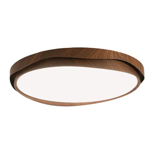 DOBQHWY Lámparas Techo Vintage Doble Capa Lámparas Planas Modernas Con Imitación Madera Paneles Hierro Regulables 3 Colores Lámparas Empotradas Con Herrajes Creativos Sala Estar,Porche,Comedor Sótano
