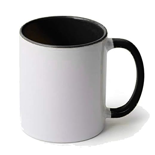 Tazas de cerámica con Interior y asa de Color Calidad (A) | Ideales para ser Impresas Mediante la sublimación | Material de Calidad (A) | Color Negro