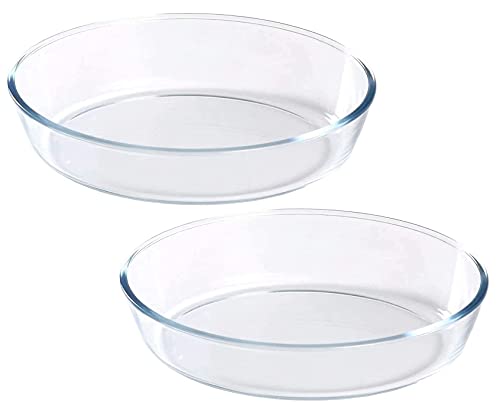 GINOYA BROTHERS 700 ml.Glass Baking Dishes for Oven,Clear Oval Baking Tray, Heat Resistant Boro-Silicate Glass Ovenware, Glass Pan for Cooking Casserole Dish Baking Pan Glass Bake-Ware[Pack-2]