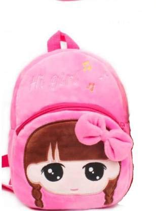 BRIJ BAGS Kids Velvet Pink Dora School Bag Travelling Bag (2-5 Years)