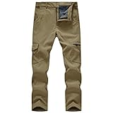 [YSENTO] メンズ 秋冬 防寒パンツ 裏起毛 登山ズボン 外作業 防風ズボン アウトドアウエア 通気 防撥水 透湿保温 裏フリース スポーツ キャンプ ウォーキング ダウンパンツ 仕事着 レジャー カーキ M