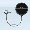 FIFINE Microphone Pop Filter for Boom Arm or Desktop Stand, Racket Mask Shield with Dual Layers, Gooseneck Clip, Fit for Streaming, Podcasting, Voice-Over, Singing for Home Recording Studio #4