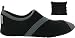 FitKicks Flats flexible Shoes with FREE FitWrist Wallet (Black / Grey) (Large)